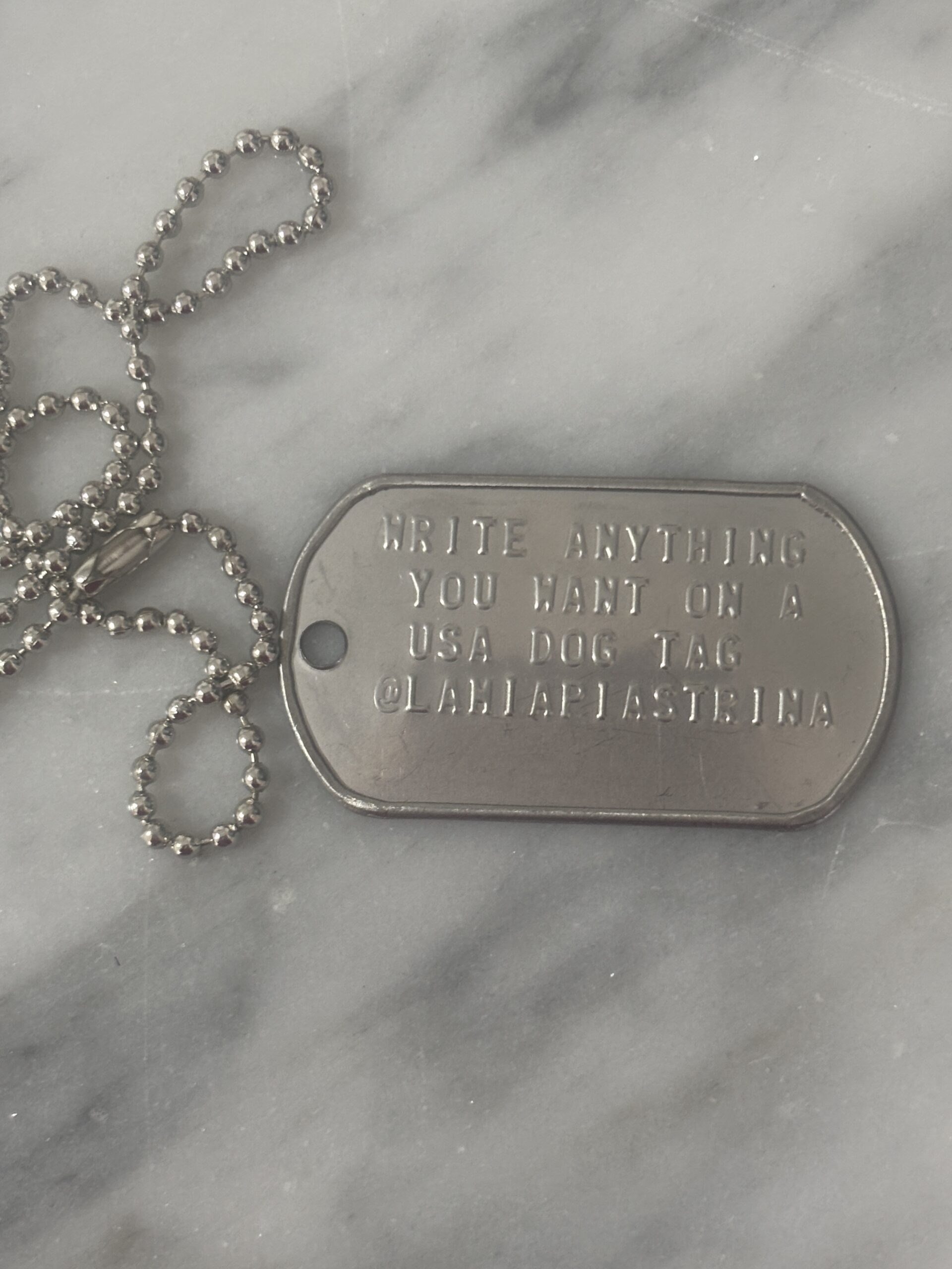 Collana militare Dogtag Personalizzabile