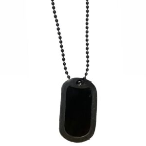 piastrina nero lucido collana