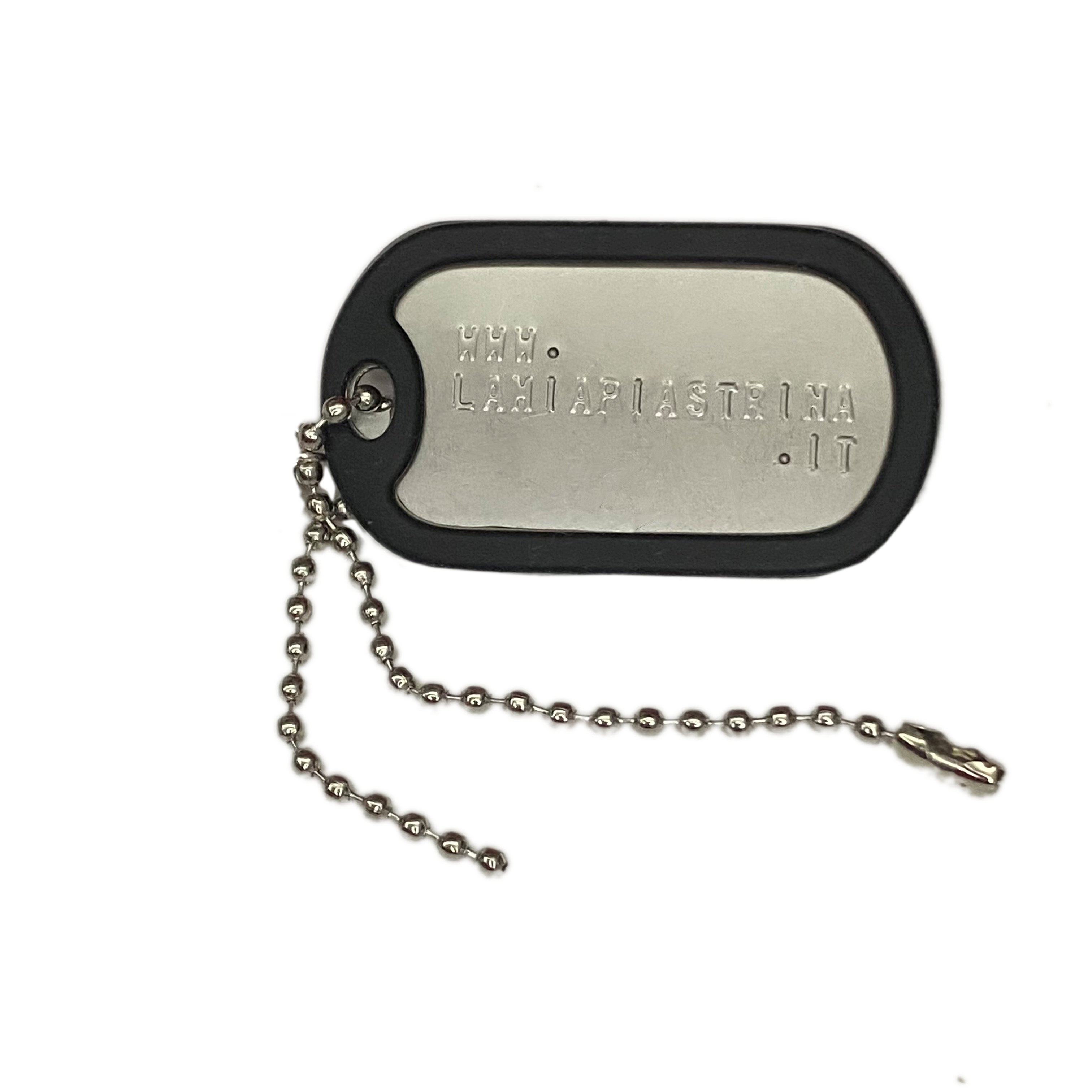 piastrina silver portachiavi incisa personalizzata