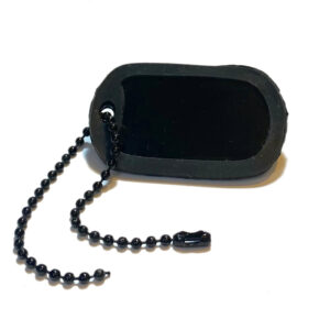 set Piastrina nera portachiavi