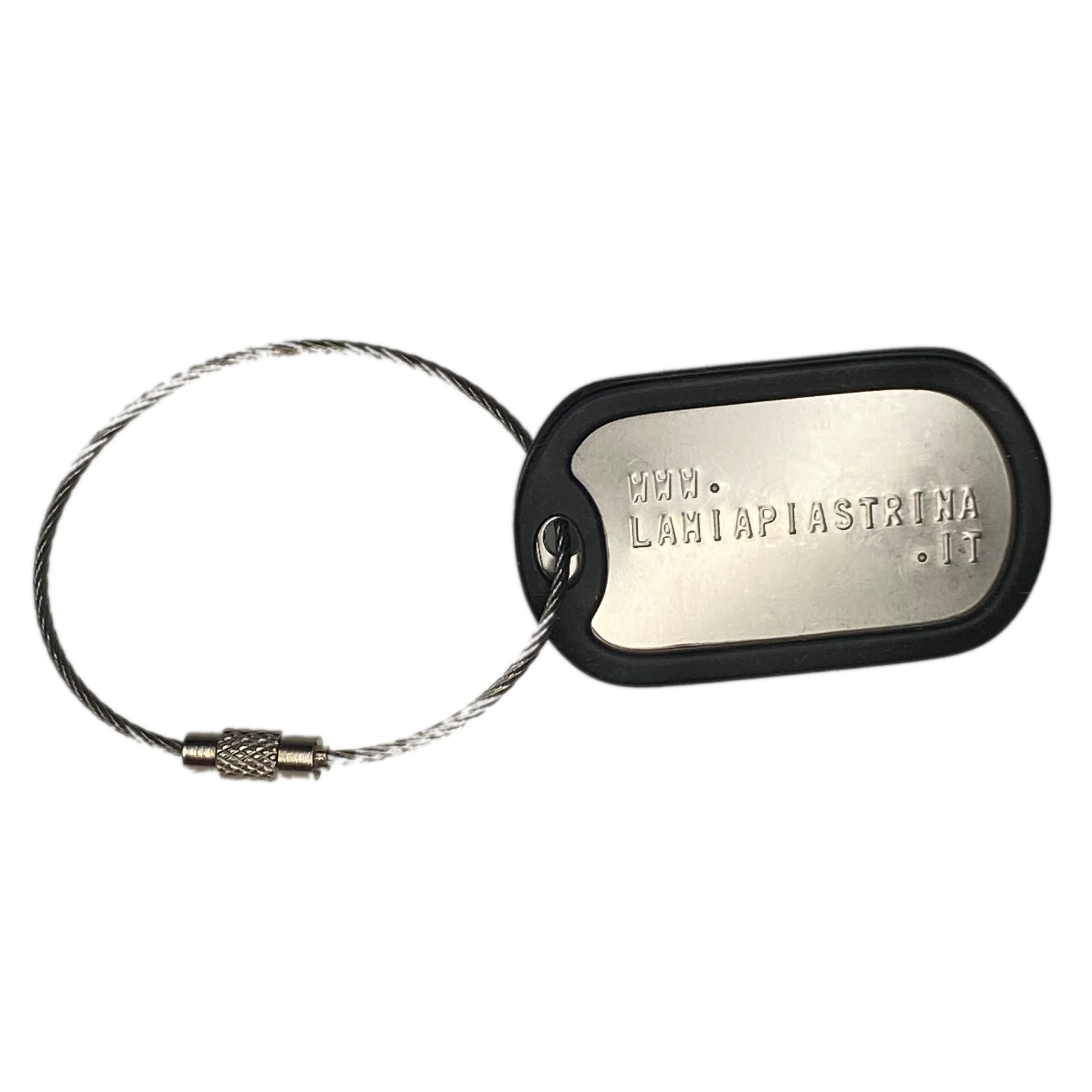 Piastrina militare con Cavo Acciaio Silver