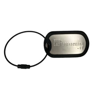 Piastrina militare con Cavo Acciaio Nero