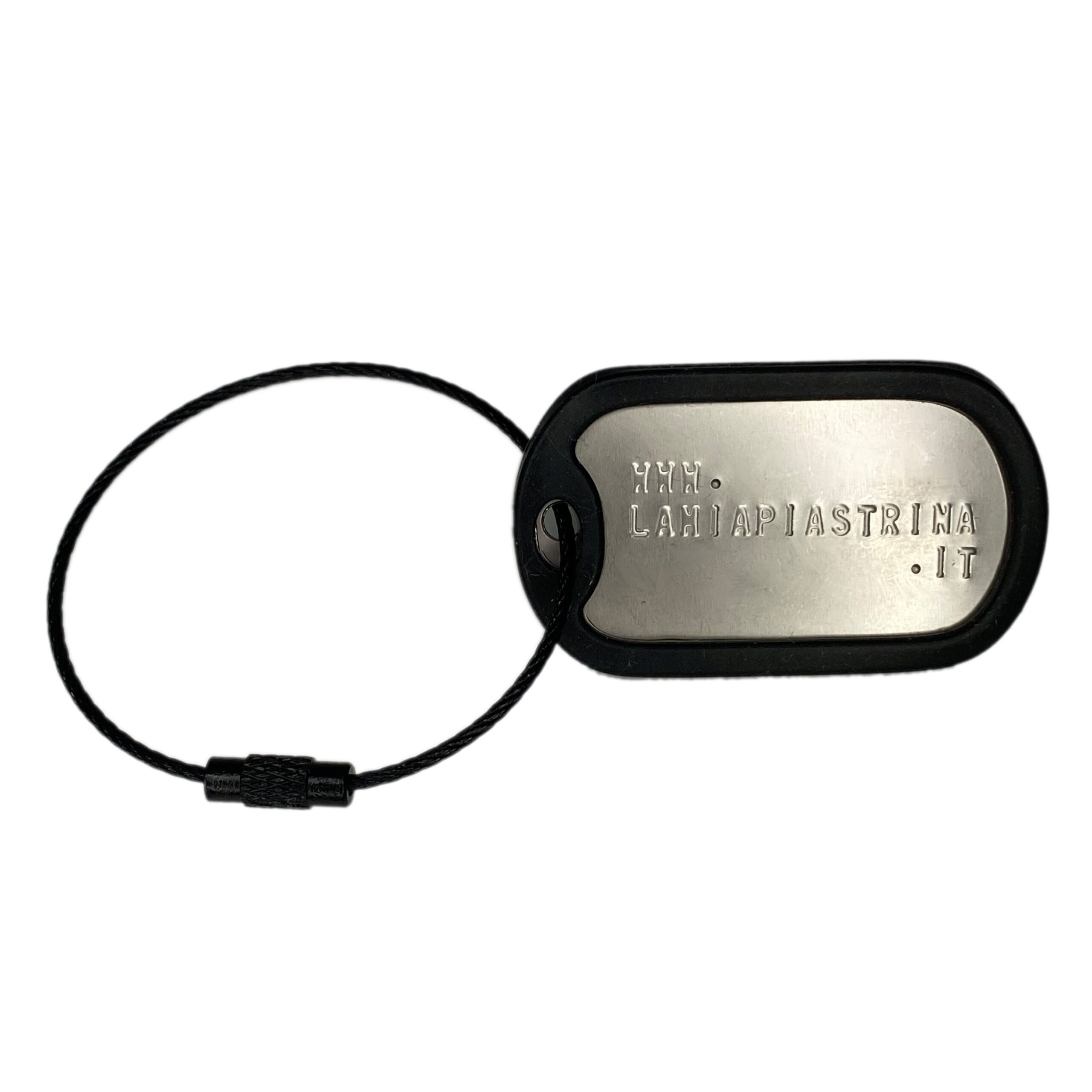 Piastrina militare con Cavo Acciaio Nero