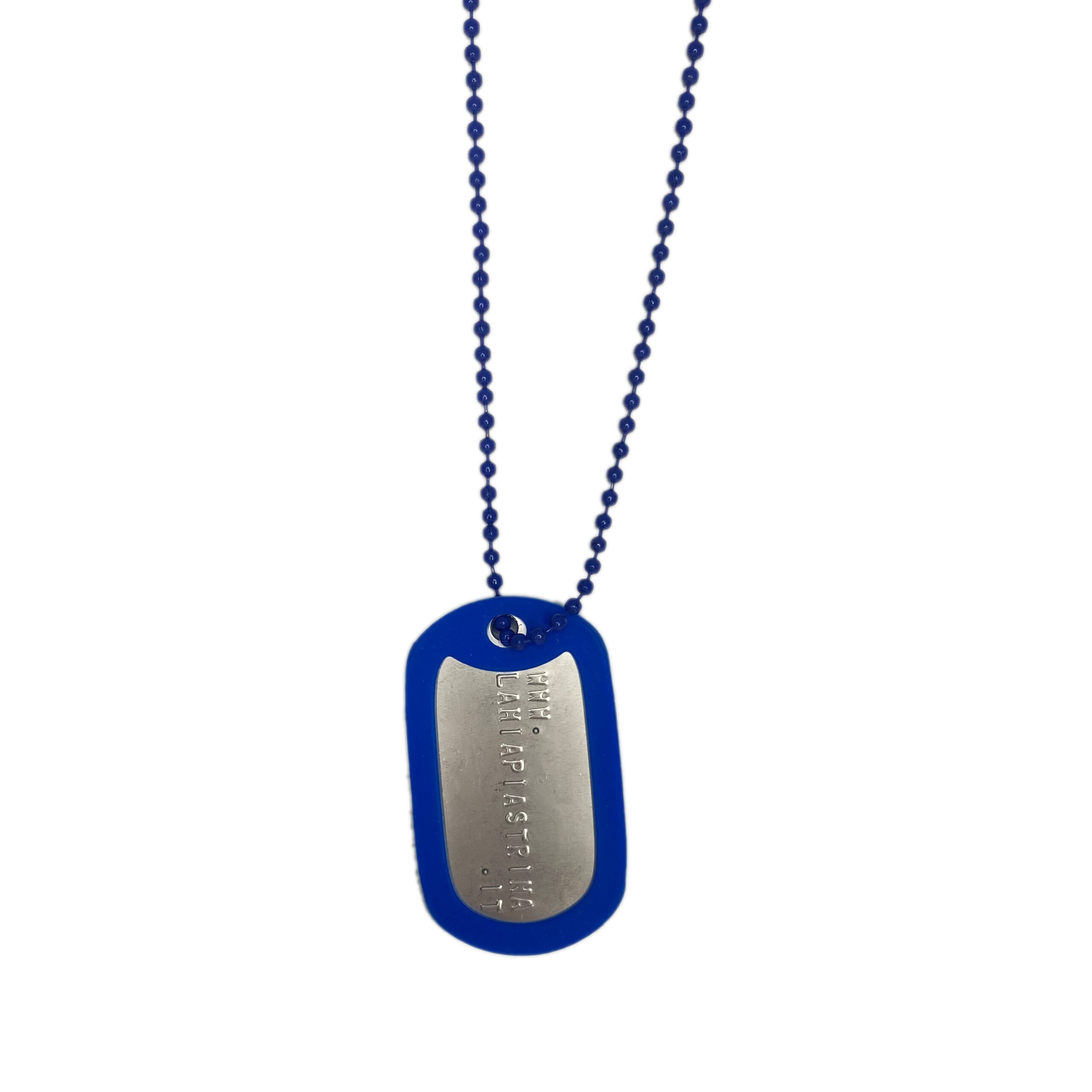 Set BLU Gommino silenziatore Blu con piastrina e collana blu