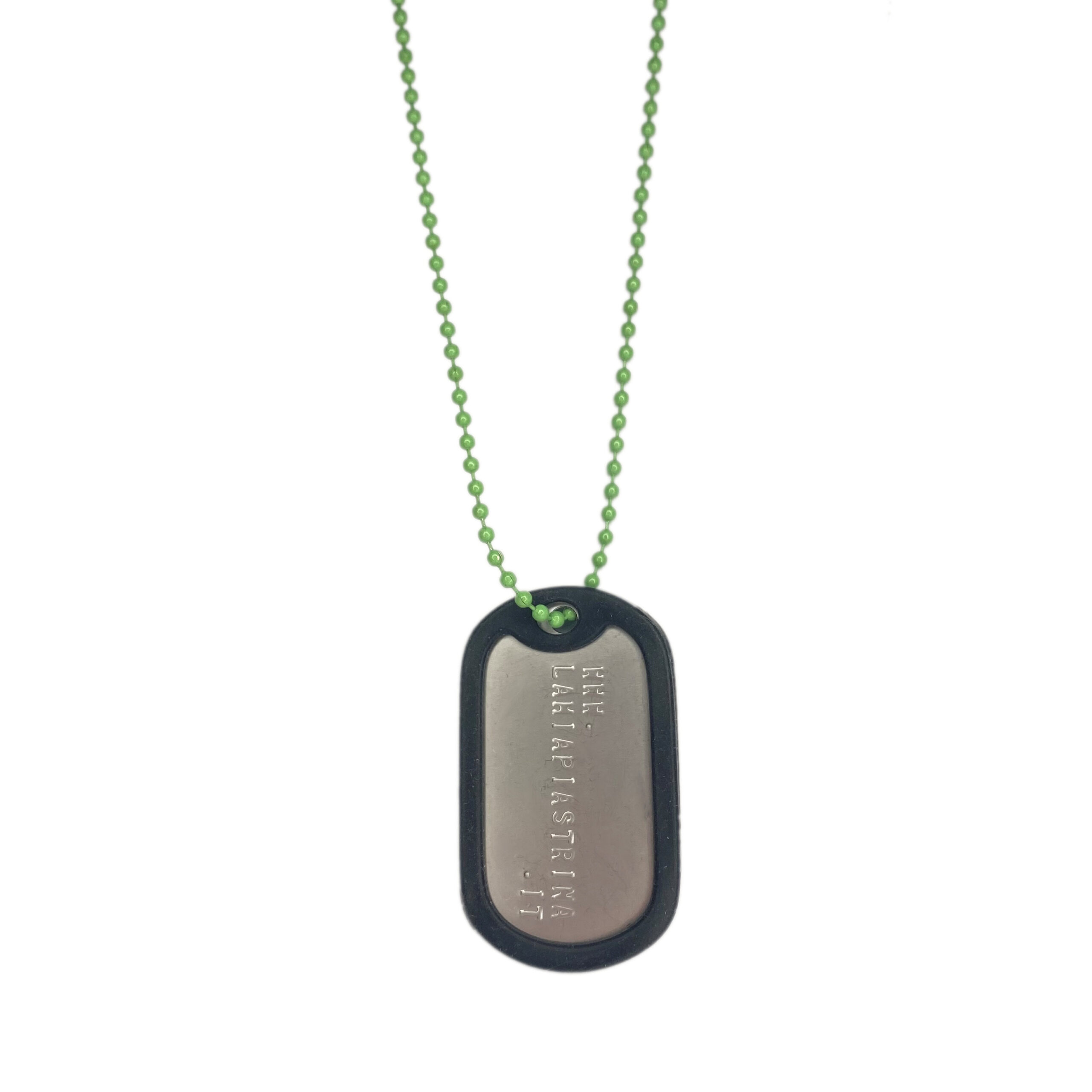 Set con Collana a Pallini Verde per piastrina militare dog tags