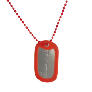 Set ROSSO Gommino silenziatore rosso con piastrina e collana rossa