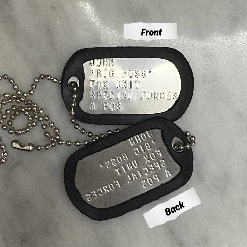 piastrine dog tags Big Boss Metal Gear Solid