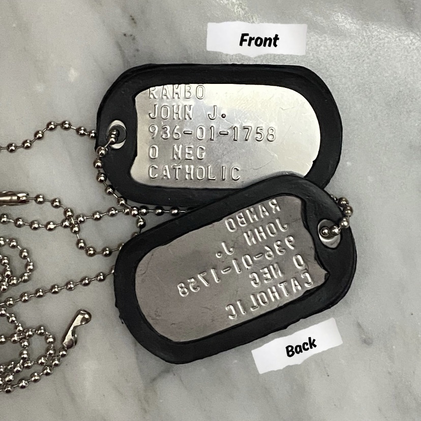 piastrine dog tags john rambo