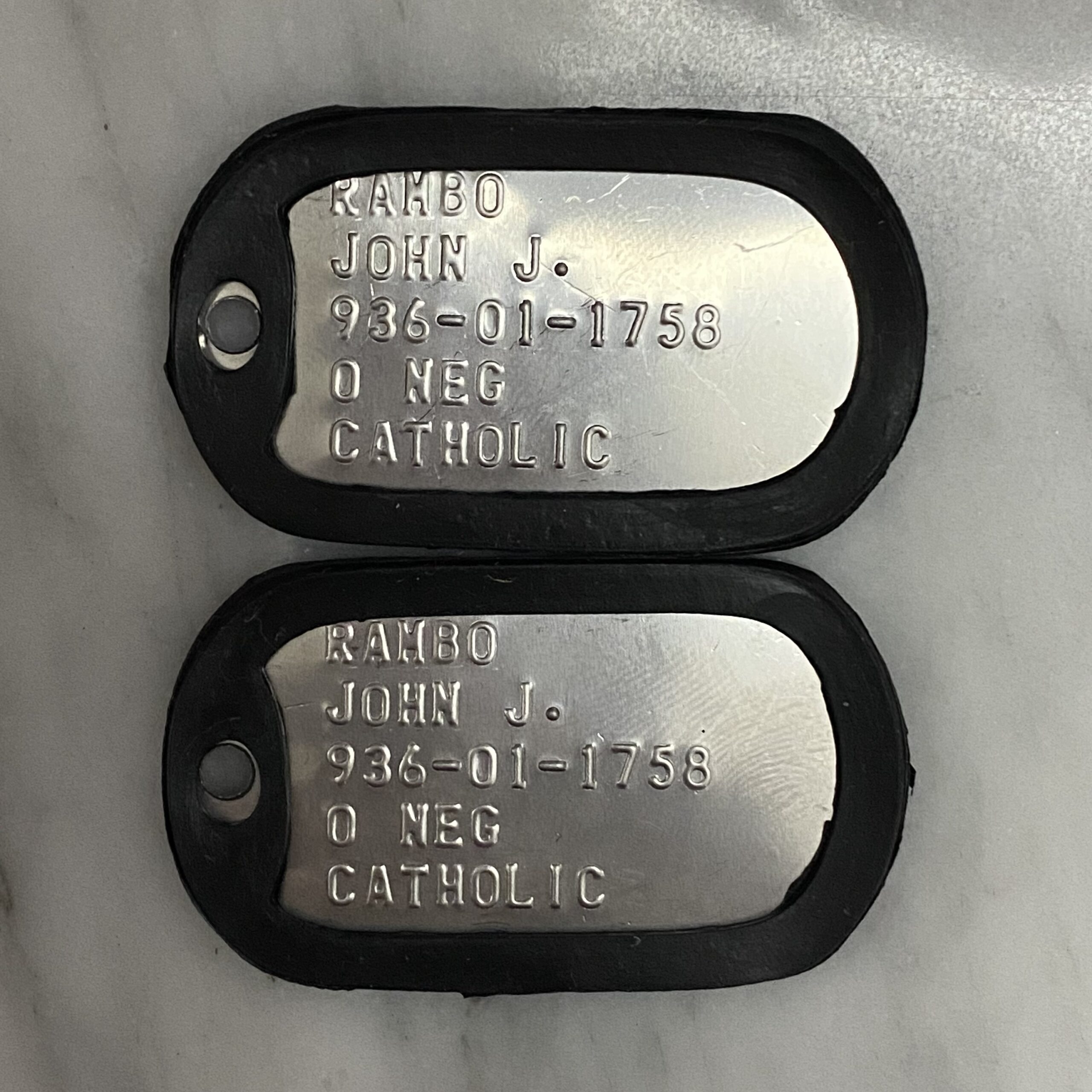 piastrine dog tags john rambo