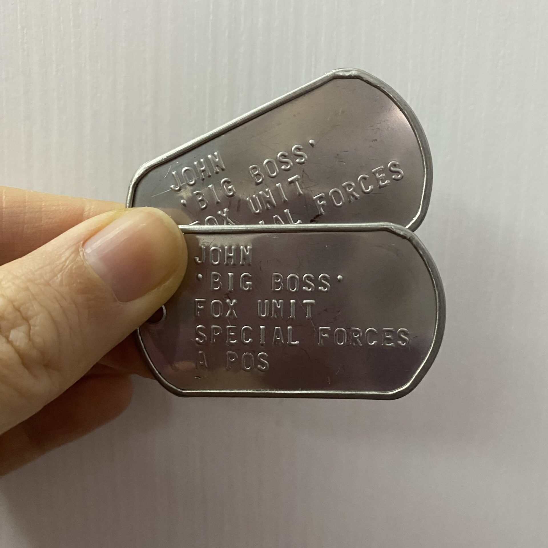 piastrine dog tags Big Boss Metal Gear Solid