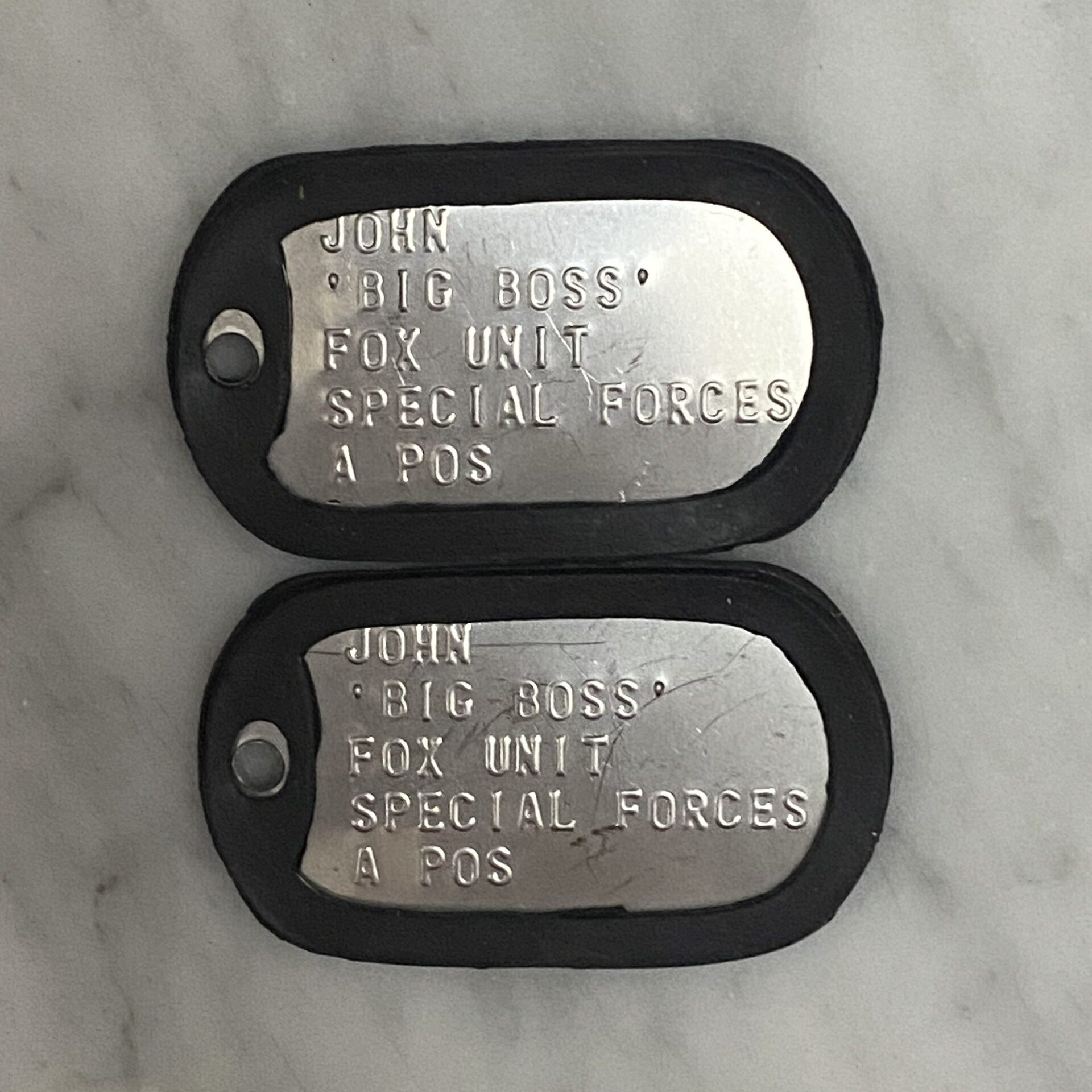 piastrine dog tags Big Boss Metal Gear Solid
