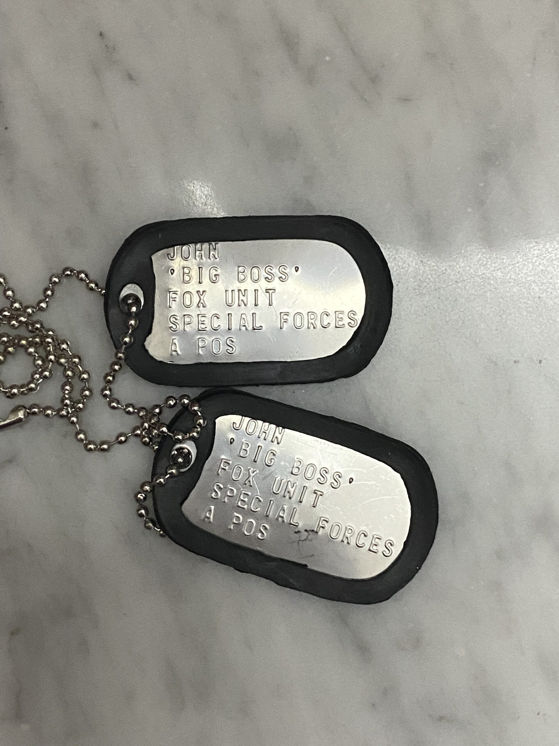 piastrine dog tags Big Boss Metal Gear Solid