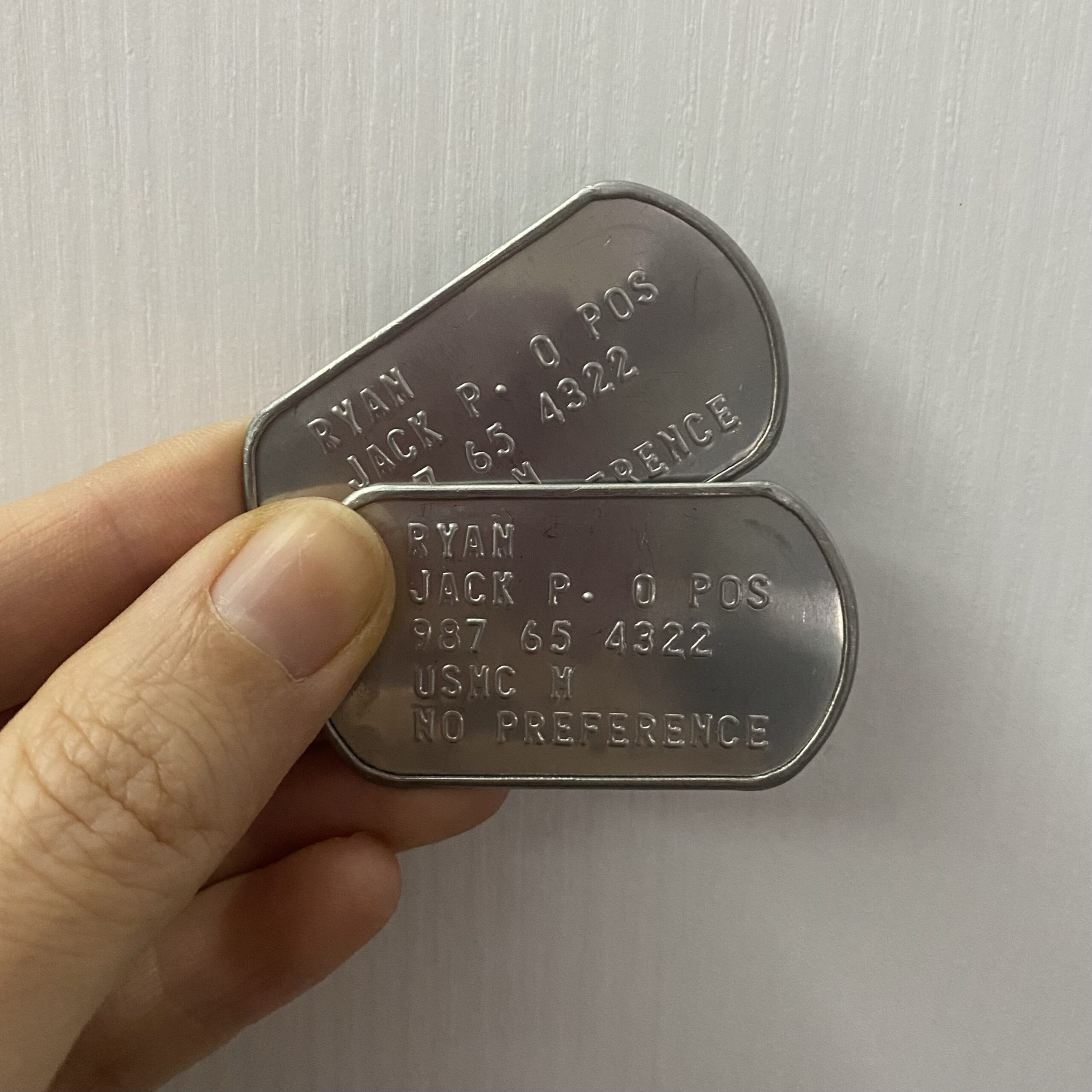 piastrine dog tags Jack Ryan serie TV