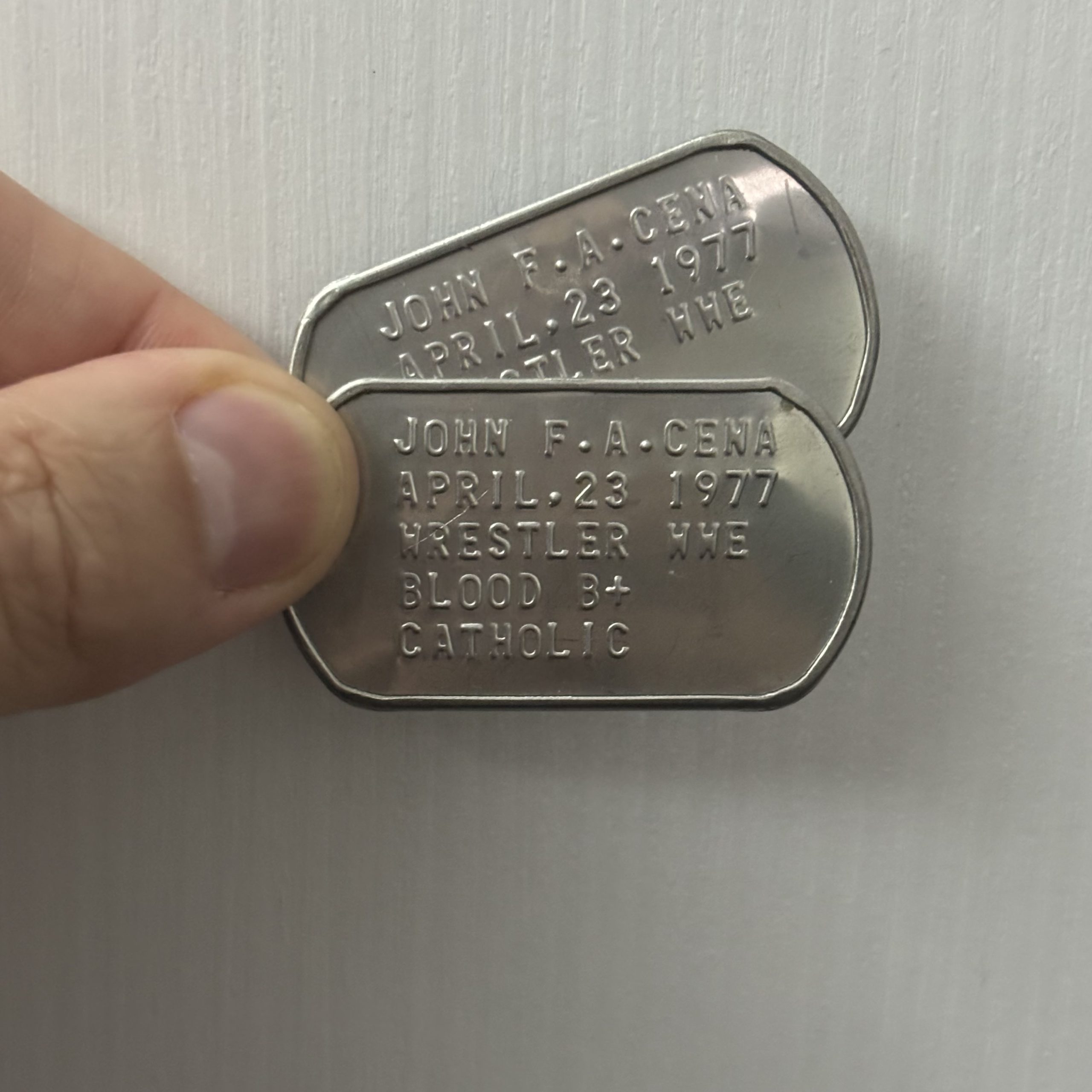 Piastrine Militari John CENA - Cosplay Dog Tags WWE Wrestling wrestler