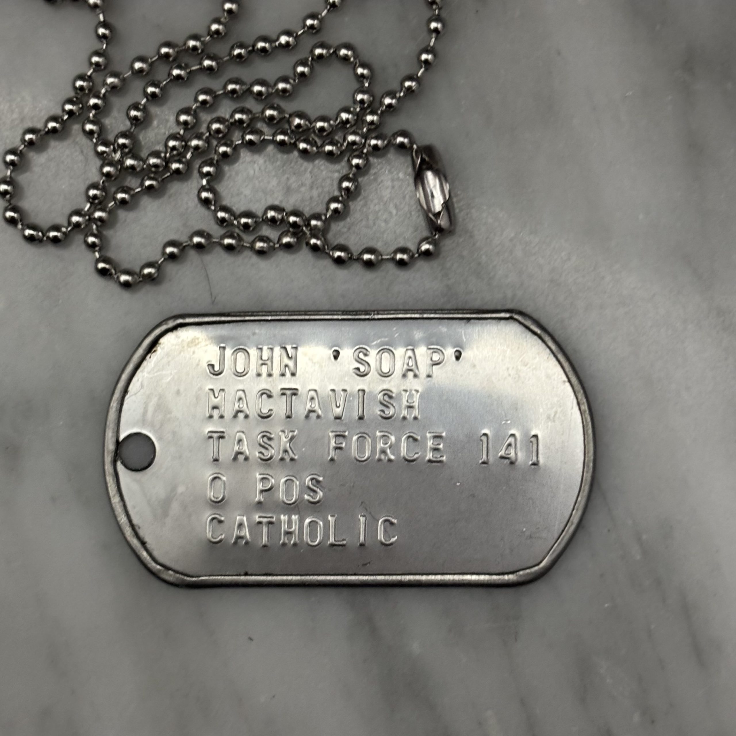 Collana SOAP piastrine john soap mactavish call of duty