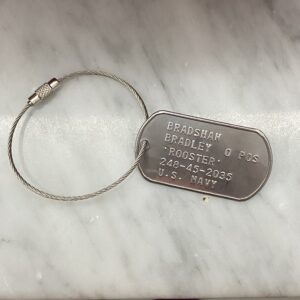 Cavo Acciaio Security Dogtag piastrine militari Rooster top gun