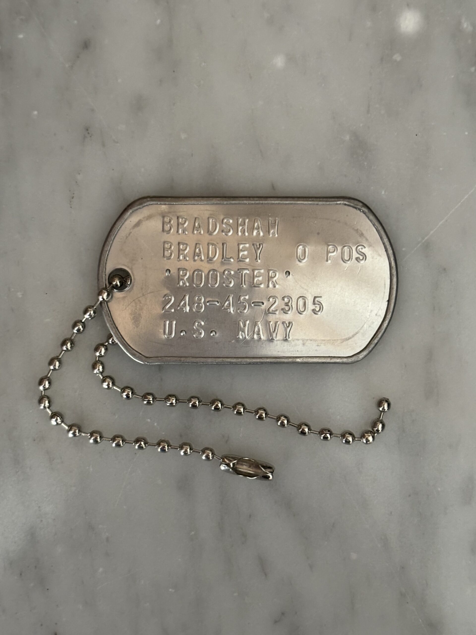 portachiavi catenella a pallini Dogtag piastrine militari Rooster top gun