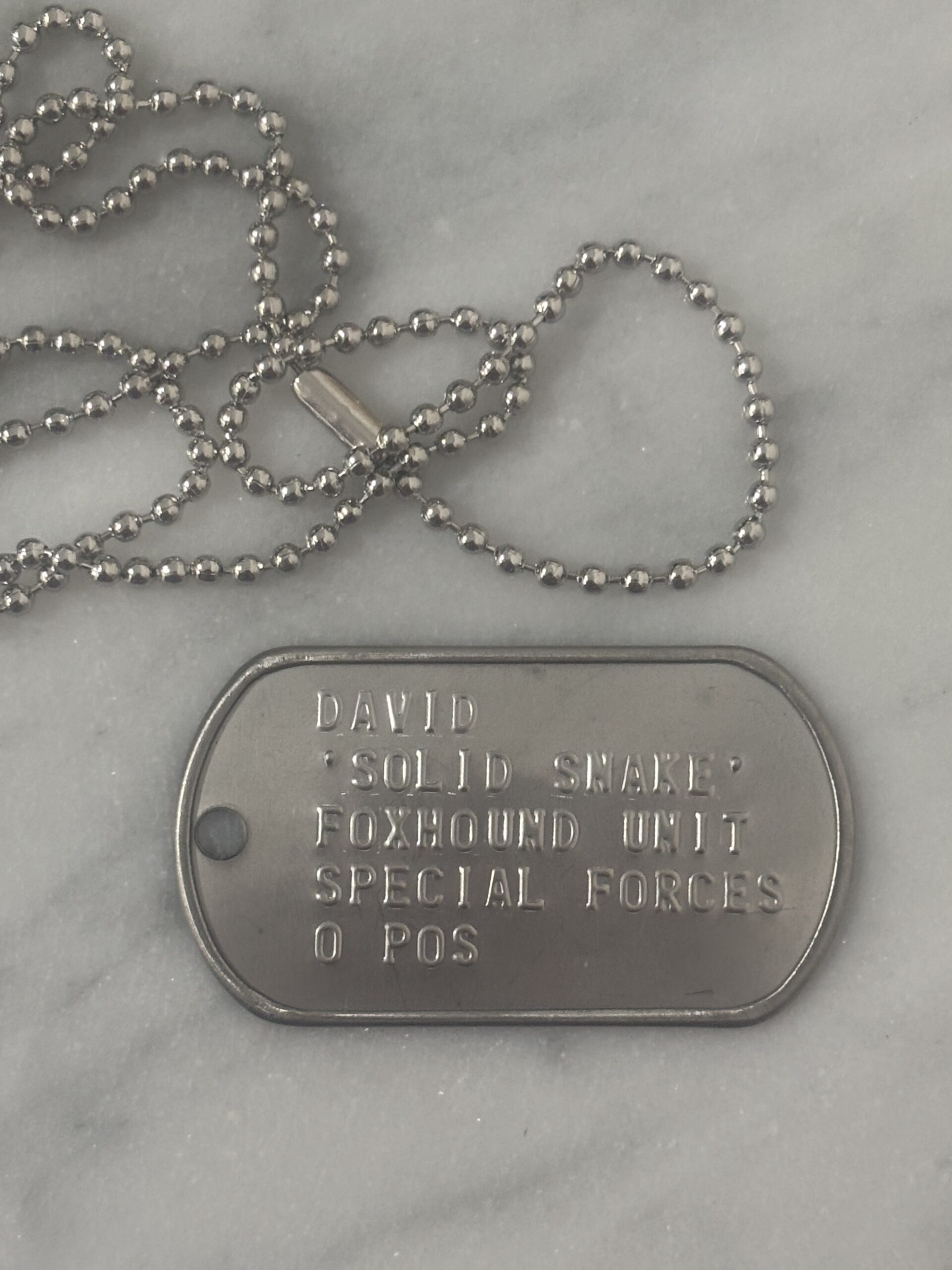 Piastrine David SOLID SNAKE Metal Gear